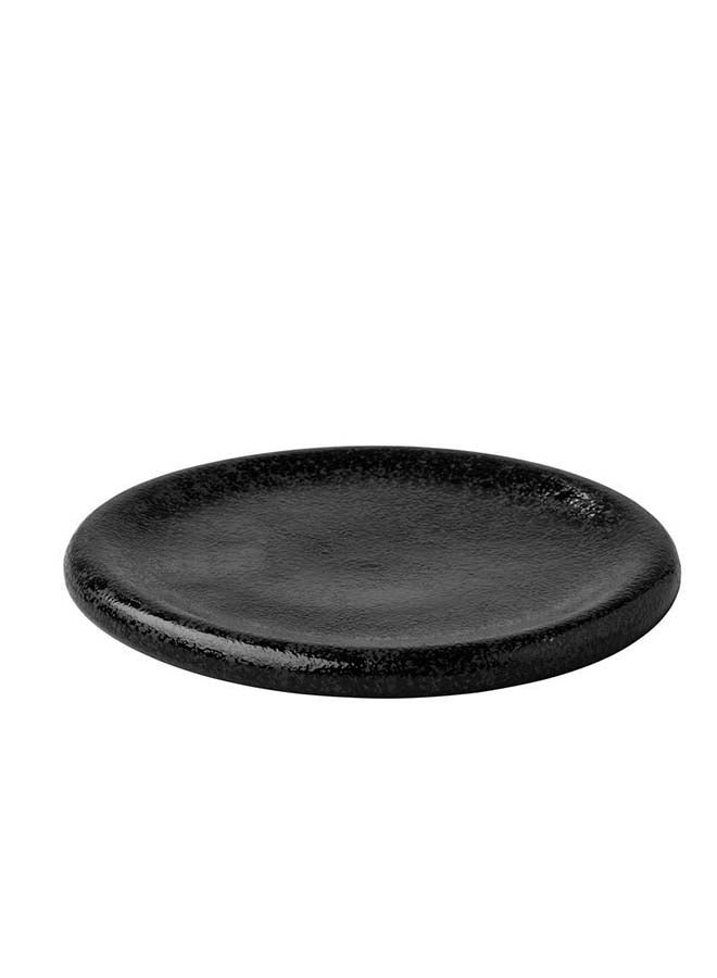 طبق حجري، تشطيب ساتان أسود، 25.1 x 2.1 سم