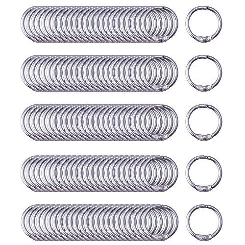 Antner 120PCS 0.75 Inch Loose Leaf Binder Rings - Nickel Plated Small Metal Book Rings Keyrings for Paper, Index Cards, Flashcards, Keychains, Crafts, Home & Office Organization, Silver - Image 1
