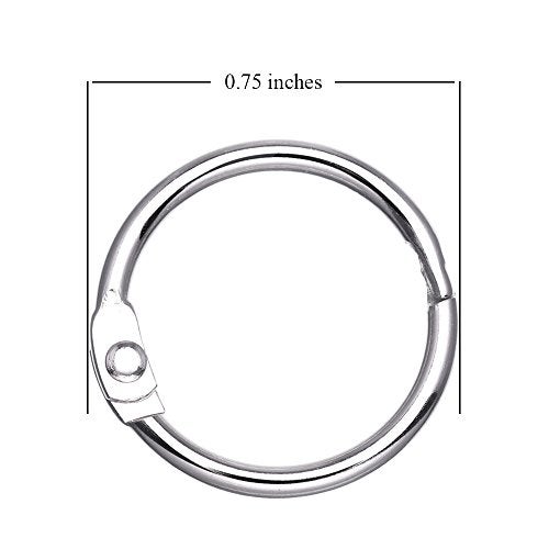 Antner 120PCS 0.75 Inch Loose Leaf Binder Rings - Nickel Plated Small Metal Book Rings Keyrings for Paper, Index Cards, Flashcards, Keychains, Crafts, Home & Office Organization, Silver - Image 2
