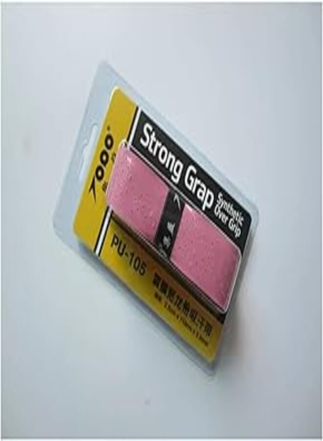 Strong Grap Synthetic Over Grip for Standard and Long Raquet,110cm x 2.5cm x 2mm, PU-221 Pink