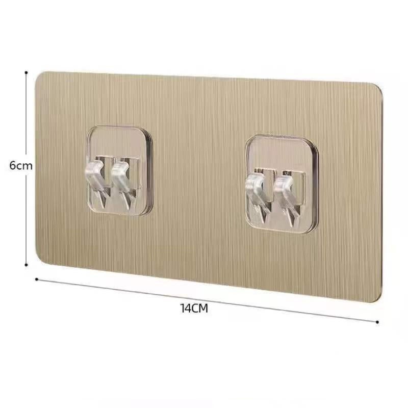 Clear Adhesive Wall Hooks for Kitchen Bath 6*14 brushed gray double grab buckle sticker 