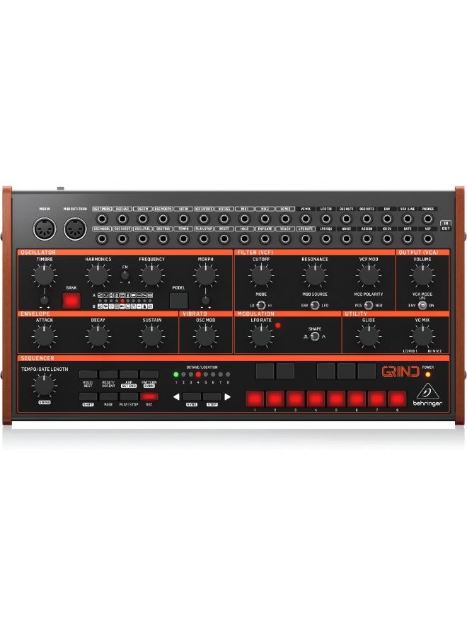 behringer GRIND Hybrid Semi-Modular Synthesizer with 24 Digital Sound Engines, Analog Ladder Filter, 32-Step Sequencer and 16-Voice Poly Chain - Image 1