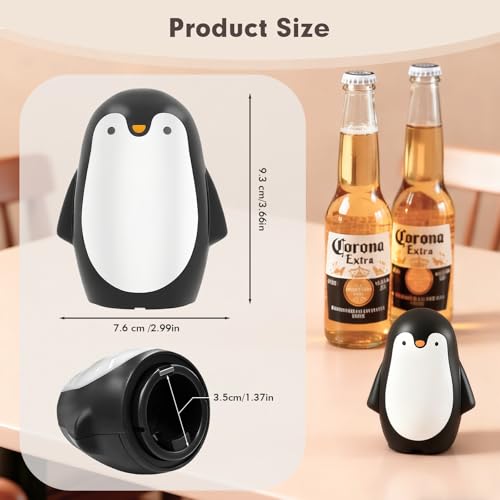 Wiratca Penguin Bottle Opener, Beer Can Opener, Magnetic Pop the Top Bottle Opener, Automatic Push Down, Perfect for Most Beer and Beverage Cans, for Home Bar Camping - Image 2