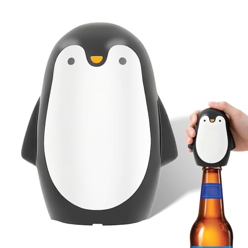 Wiratca Penguin Bottle Opener, Beer Can Opener, Magnetic Pop the Top Bottle Opener, Automatic Push Down, Perfect for Most Beer and Beverage Cans, for Home Bar Camping - Image 1