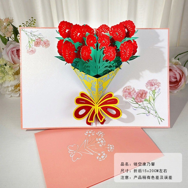 Christmas Greeting Card Ins Style Butterfly Dance Sunflower High-End 3D New Style Chinese Valentine'S Day Pop-Up Card Creative Handmade - Image 1