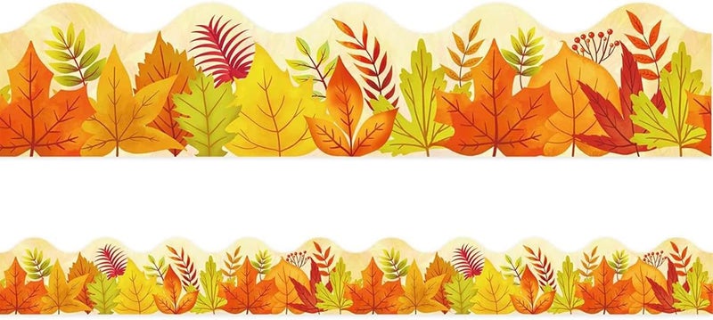 10m Bulletin Board Borders Autumn Classroom Blackboards Maple Leaves Border Trim Decoration for Poster Boards Decoration Maple Bulletin Board Autumn Trim for Poster Boards - Image 4