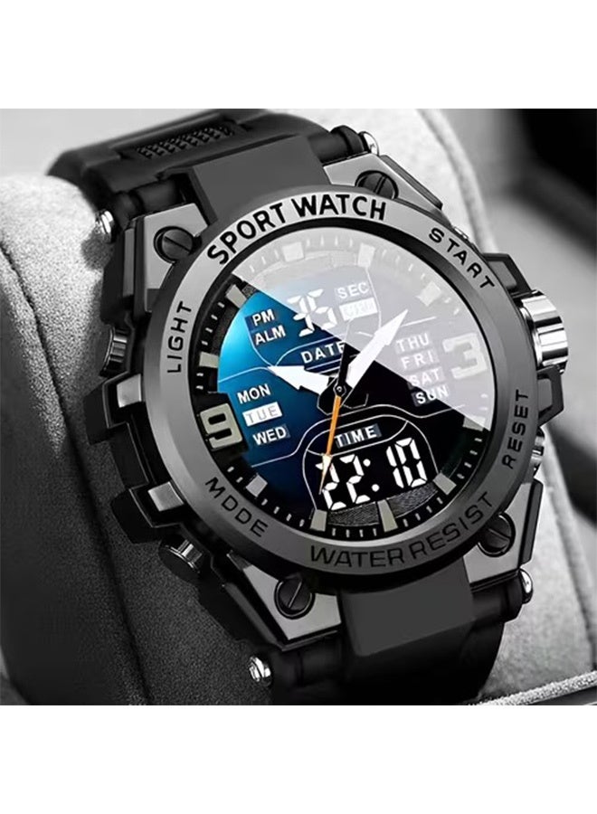 Men's Digital Quartz Watches Sports Outdoor Waterproof Watch Date Multi Function LED Alarm Stopwatch,Glow-In-The-Dark Display - Image 3