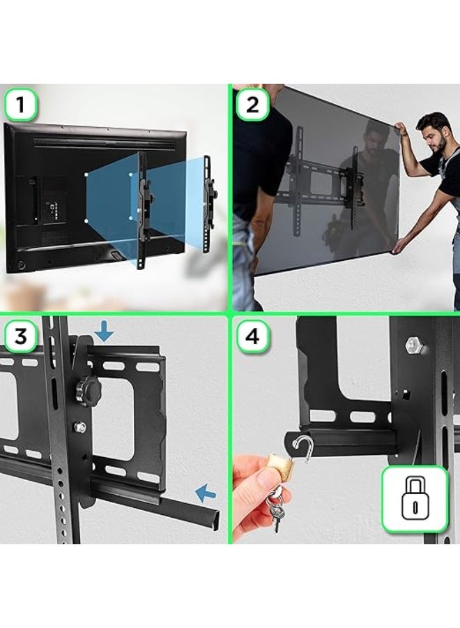 Heavy Duty Tilting TV Wall Mount for 33-65" Screens – Supports Up to 600x400mm VESA – Adjustable Tilt -12°/+6° – Secure Fixing for Flat LCD/LED/OLED/QLED TVs - Image 2