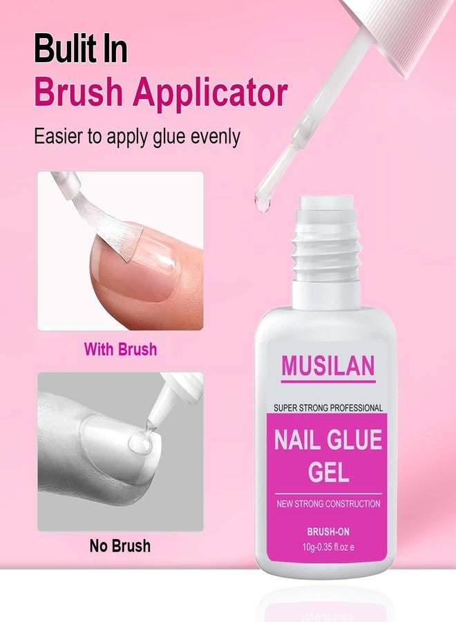 MUSILAN New Upgrade Nail Glue and Glue Remover Kit,Super Strong Nail Glue Gel for Press On Acrylic Nails Tips and Quickly Nail Glue Removes for Fake Nail Remover,Long Lasting Fake Acrylic Nails Glue Gel Kit - Image 2