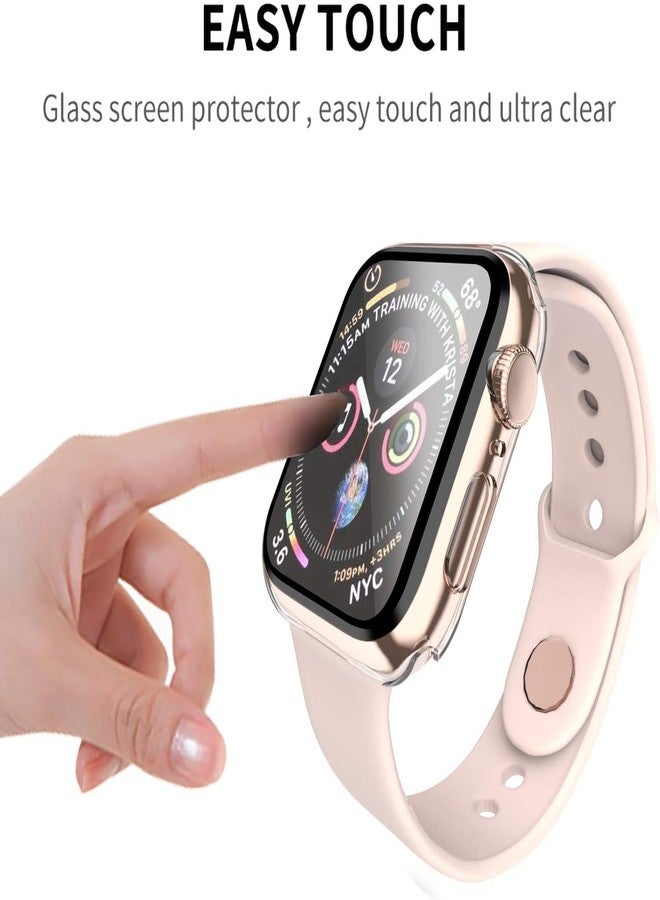 Smiling 2 Pack Case Compatible with Apple Watch SE 3 (2025)/ SE 2/ SE/Series 6/5/4 40mm with Tempered Glass Screen Protector, Hard PC Case Overall Protective Cover- Transparent - Image 5