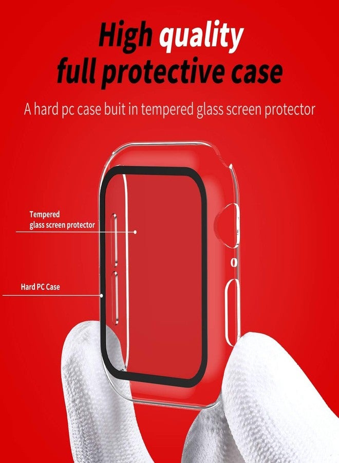 Smiling 2 Pack Case Compatible with Apple Watch SE 3 (2025)/ SE 2/ SE/Series 6/5/4 40mm with Tempered Glass Screen Protector, Hard PC Case Overall Protective Cover- Transparent - Image 2