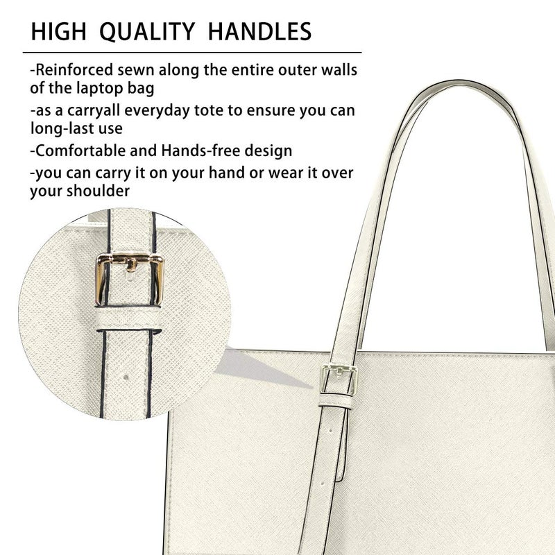 NUBILY Laptop Bag for Women Waterproof Lightweight Leather 15.6 Inch Computer Tote Bag Business Office Briefcase Large Capacity Handbag Shoulder Bag Professional Office Work Bag - Image 5