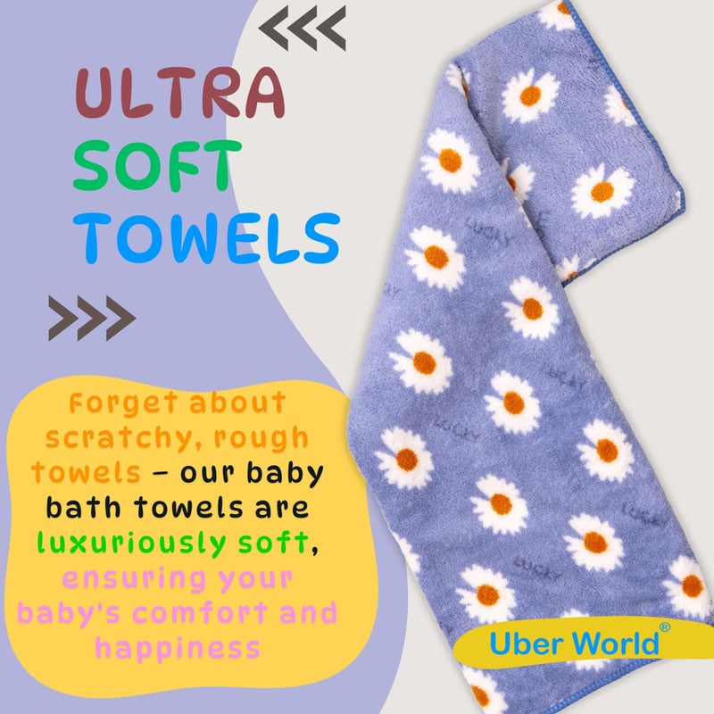 Uber World Microfiber Bath Towel |Women Bath Towel|Towels for Bath|Towel for Girls |Women Microfiber Bath Towels | Ideal for Bath, Travel, Gym, Beach, Pool, and Yoga | Bluebell (1) - Image 2