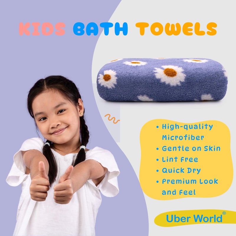 Uber World Microfiber Bath Towel |Women Bath Towel|Towels for Bath|Towel for Girls |Women Microfiber Bath Towels | Ideal for Bath, Travel, Gym, Beach, Pool, and Yoga | Bluebell (1) - Image 3