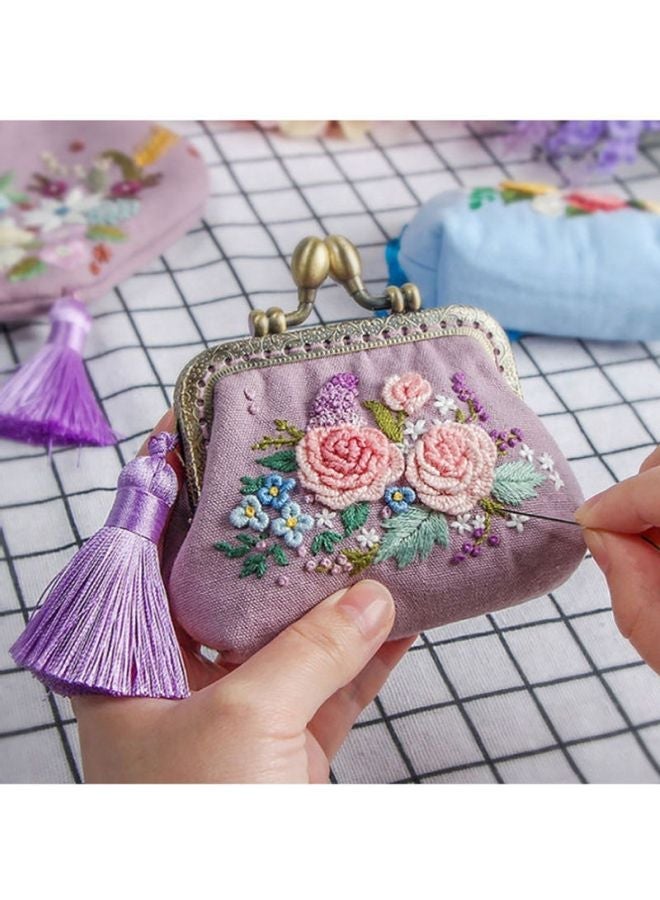 NIBEMINENT Embroidery Diy Handmade Material Purple/Pink/Green - Image 3