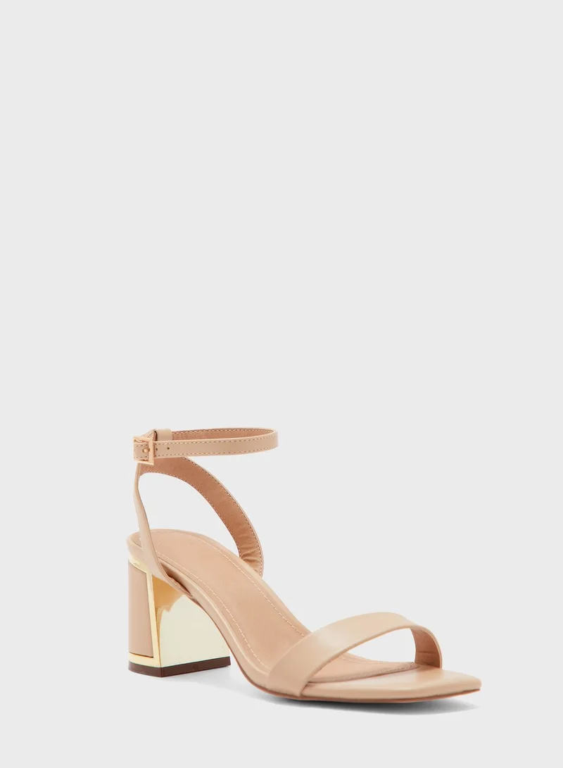 Truffle Ankle Strap Block Heel Sandal