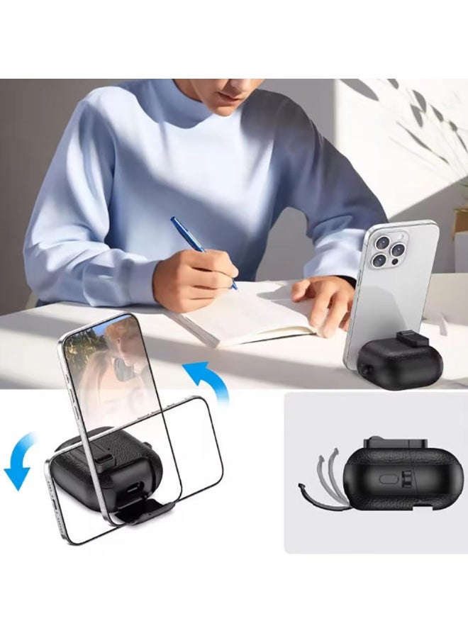 QIRG for Huawei FreeClip 2 Case with Phone Stand, Full Body Drop Protection Cover Automatic Snap Switch Lock Design with Carabiner Keychain Headphone Cases for Huawei FreeClip 2 (Black) - Image 2