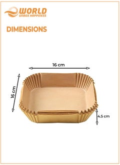 Eworld Set of 100 Air Fryer Disposable Paper Liners, Square Waterproof Baking Parchment Paper for Air Fryer, Oven, and Microwave, Convenient for Baking, Roasting, and More  - Image 3
