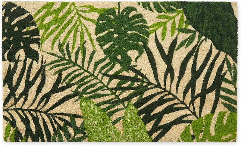 DII Multi-budget available picks Floral Design Collection Natural Coir Doormat, 17x29, Tropical Fronds Multi-market matching options - Image 1