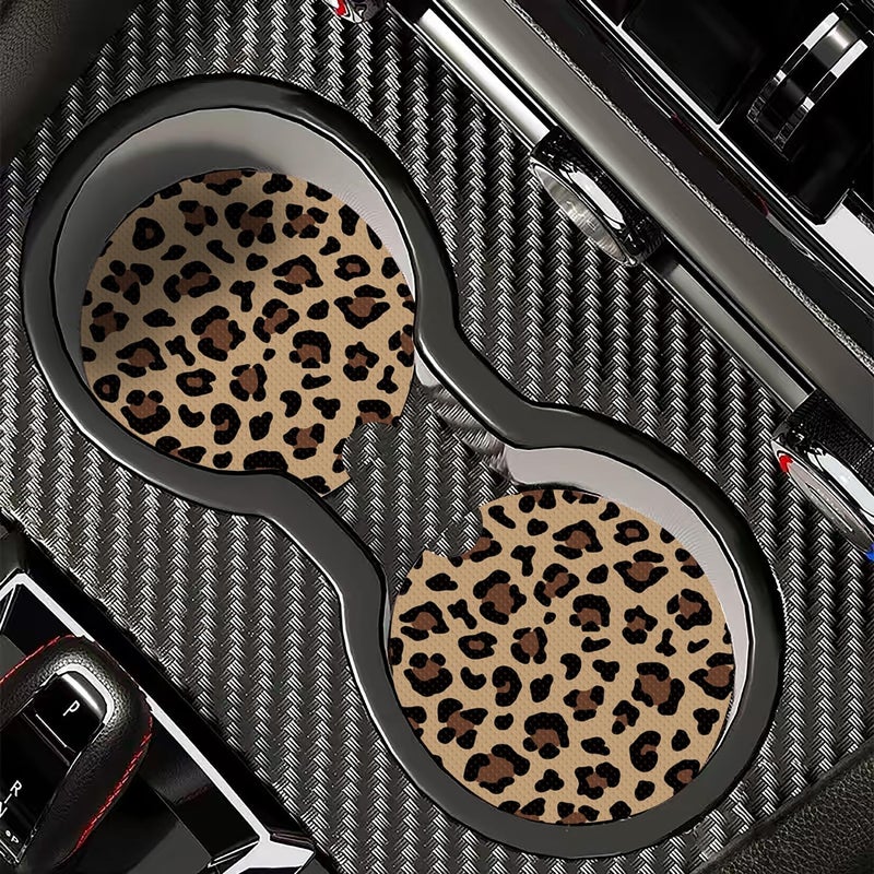 Cute Cup Holder Coasters for Your Car with Fingertip Grip Auto Accessories for Women MenPack of 2 Dark Brown