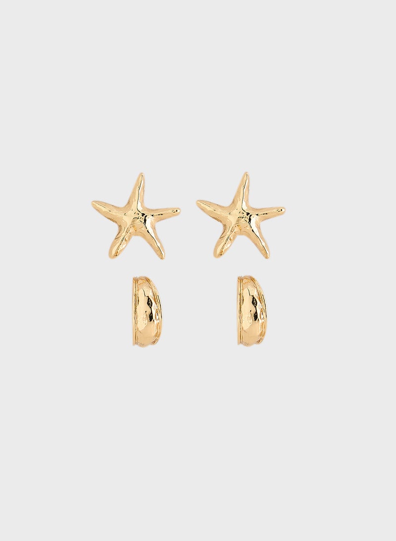 مانجو طقم أقراط مدمجة بنقوش متنوعة - Image 1