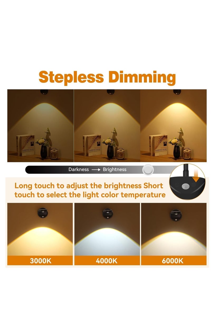 فلوشرينيك مصباح LED مزود بمستشعر حركة على شكل عين قطة، مثبت على الحائط، قابل للتثبيت على الشاشة، إضاءة مميزة، قابل للتعتيم، قابل للدوران 360 درجة، قابل لإعادة الشحن، مناسب للوحات الفنية - Image 5