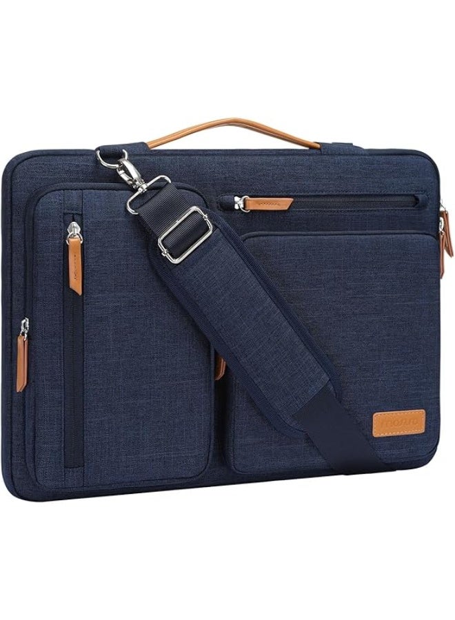 Mosiso 360° Protective Laptop Messenger and Shoulder Bag, Side Open Design with 4 Zipper Pockets and Top Handle, Waterproof Padded Laptop Case for Men and Women - Image 1