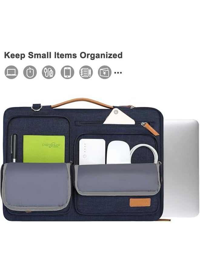 Mosiso 360° Protective Laptop Messenger and Shoulder Bag, Side Open Design with 4 Zipper Pockets and Top Handle, Waterproof Padded Laptop Case for Men and Women - Image 2