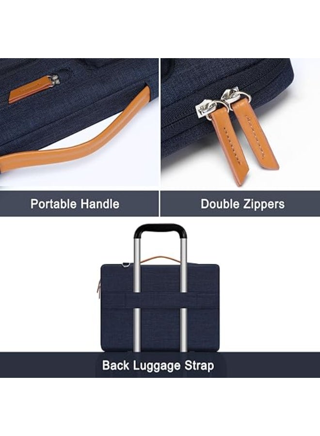 Mosiso 360° Protective Laptop Messenger and Shoulder Bag, Side Open Design with 4 Zipper Pockets and Top Handle, Waterproof Padded Laptop Case for Men and Women - Image 3