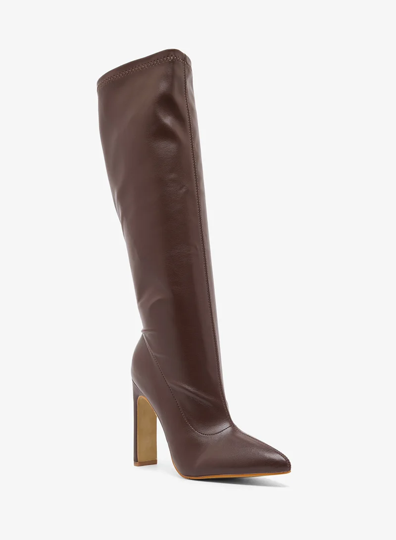 ELLA Pointed Toe Stiletto Heel Knee Boots