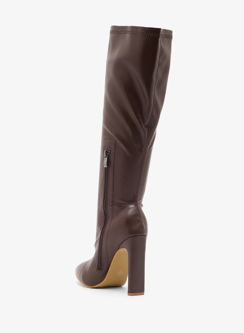ELLA Pointed Toe Stiletto Heel Knee Boots