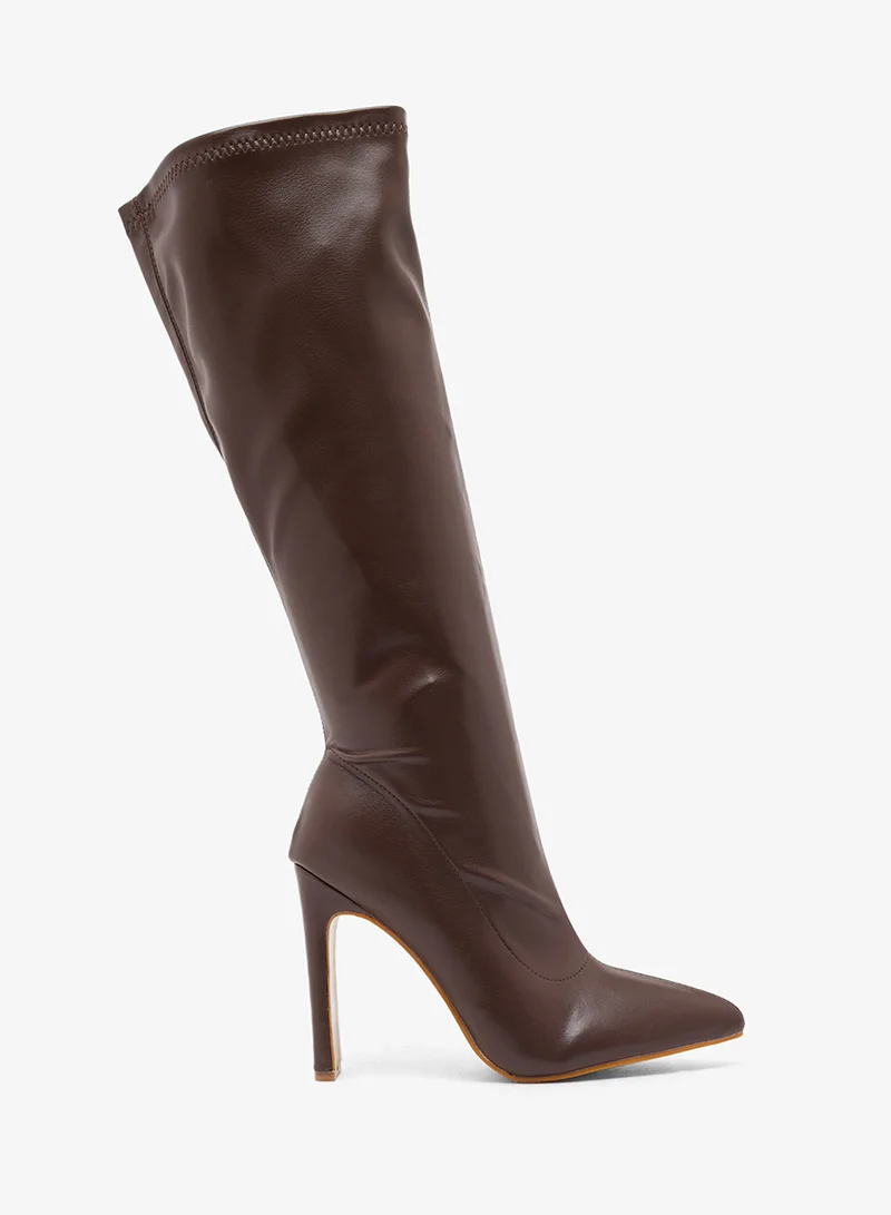 ELLA Pointed Toe Stiletto Heel Knee Boots
