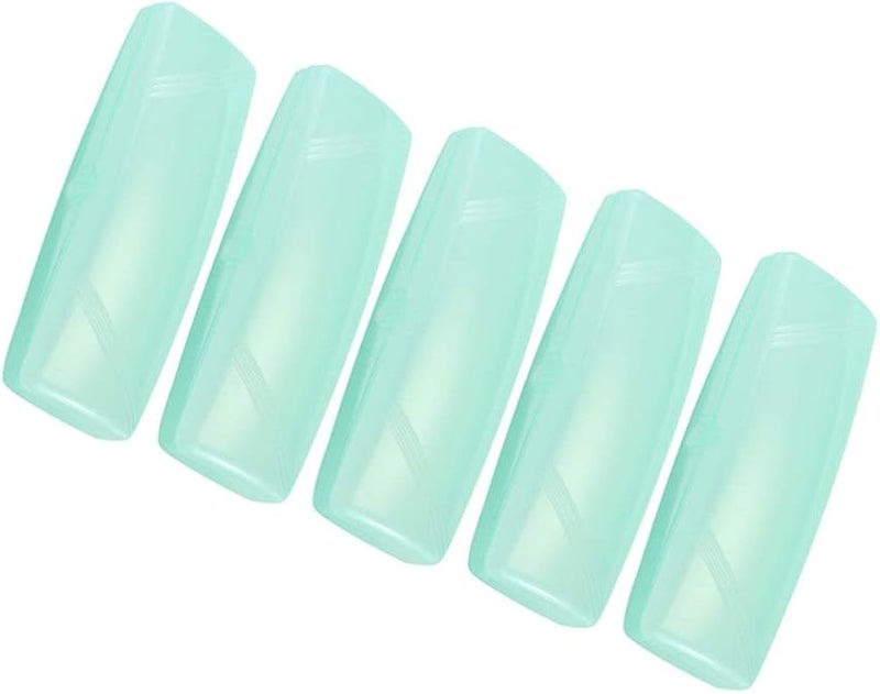 comfrt 5PCS Plastic Eyeglasses Case Anti-pressure Clear Glasses Case Protector Portable Hard Case Box (Light Green) - Image 4