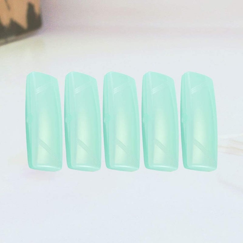 comfrt 5PCS Plastic Eyeglasses Case Anti-pressure Clear Glasses Case Protector Portable Hard Case Box (Light Green) - Image 5