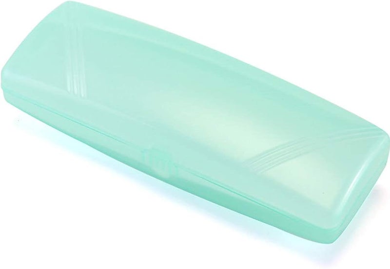 comfrt 5PCS Plastic Eyeglasses Case Anti-pressure Clear Glasses Case Protector Portable Hard Case Box (Light Green) - Image 1