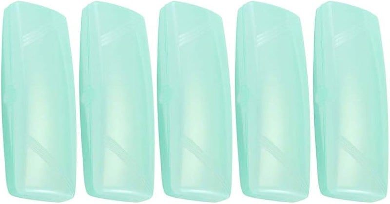 comfrt 5PCS Plastic Eyeglasses Case Anti-pressure Clear Glasses Case Protector Portable Hard Case Box (Light Green) - Image 3