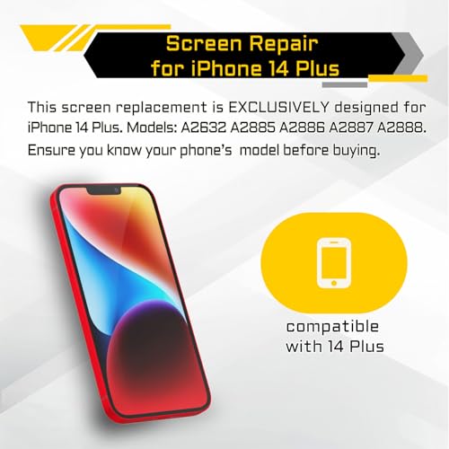 DGSCSMY استبدال شاشة DGSCSMY لجهاز آيفون 14 بلس 6.7" شاشة LCD رقمية مكبر صوت أمامي حساس القرب تجميع كامل أدوات إصلاح A2886 A2632 A2885 A2888 A2887 - Image 2