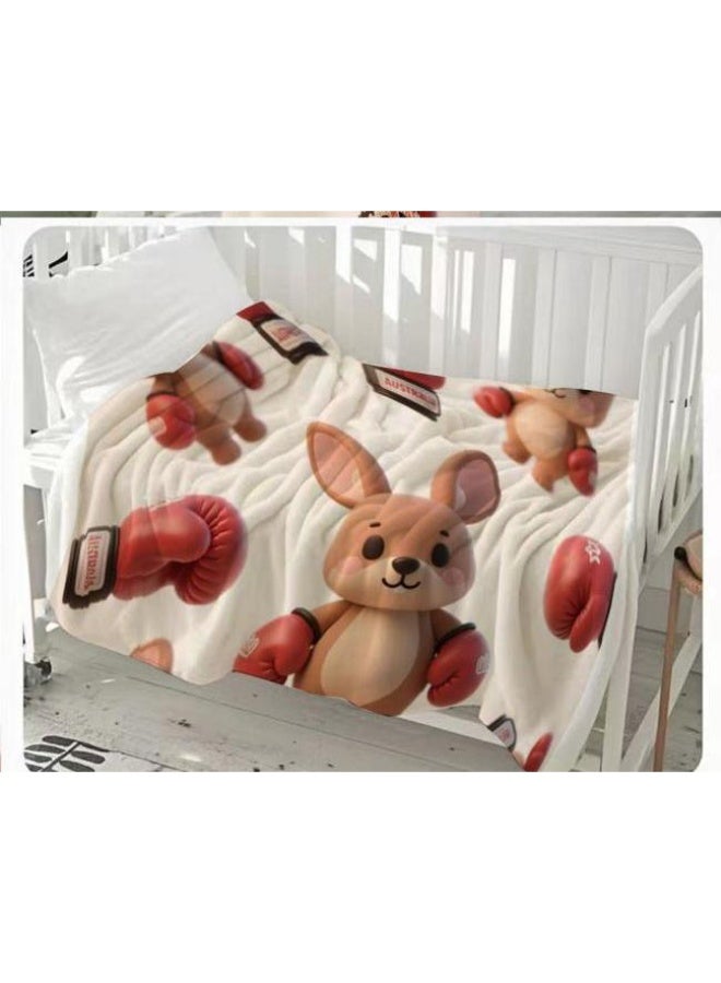 عام بطانية رقيقة من الفانيلا الكرتونية للأطفال والرضع (دافئة ومريحة، ومناسبة للنوم والألعاب) 70 سم * 100 سم - Image 2