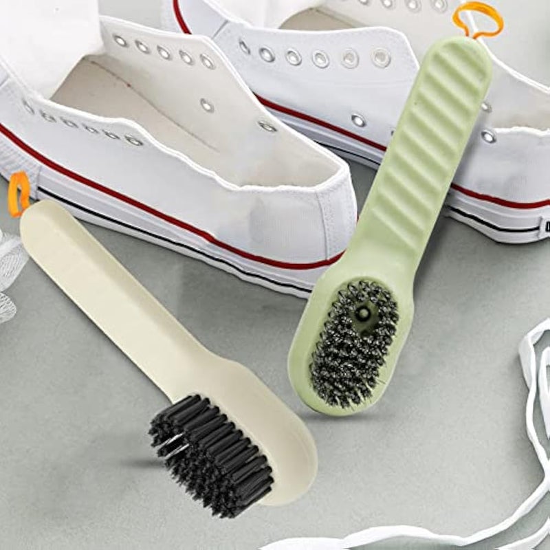 2Pcs Multifunctional Liquid Shoe Cleaning Brush with Soap Dispenser, Shoe Laundry Brush Scrub Brushes for Cleaning, Soft Bristle Cleaning Brushes for Household Use Bathroom Kitchen (Green, White) - Image 4