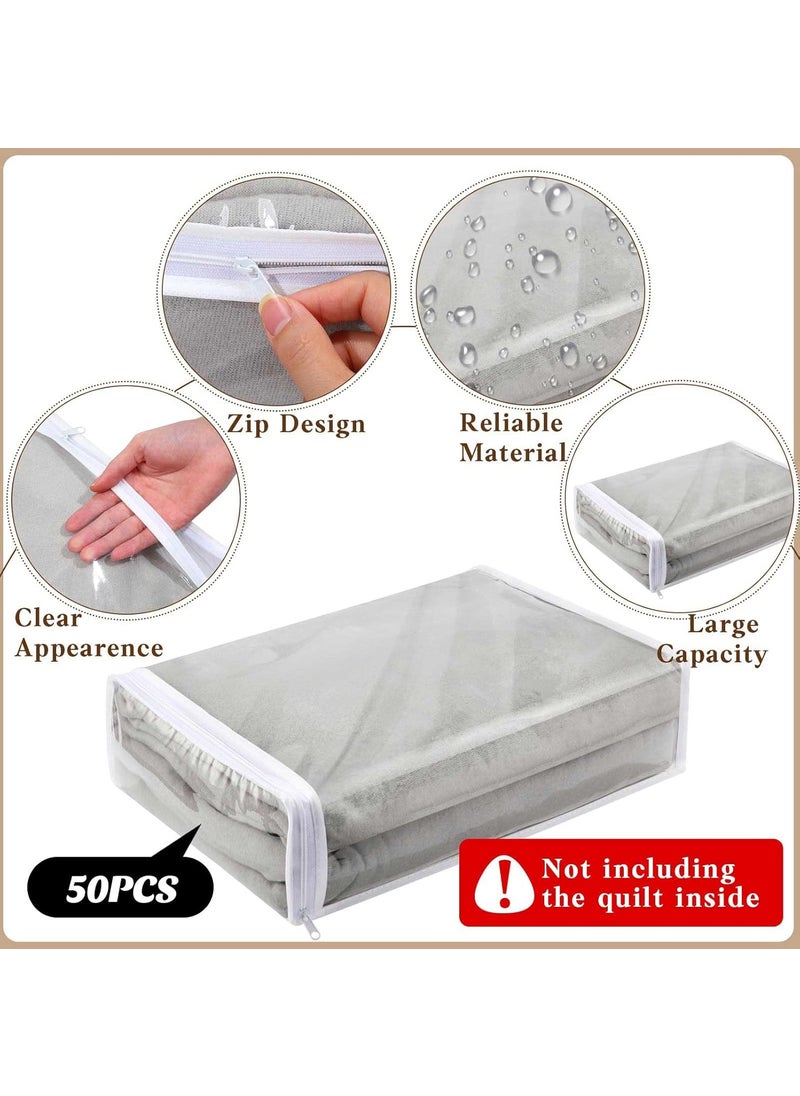 Riakrum Riakrum 50 Pack Clear Vinyl Zippered Storage Bags 145 x 11 x 4 Inch Large Plastic Storage Bags for Home Blankets Bed Sheet Pillow Clothes Sweater  - Image 5