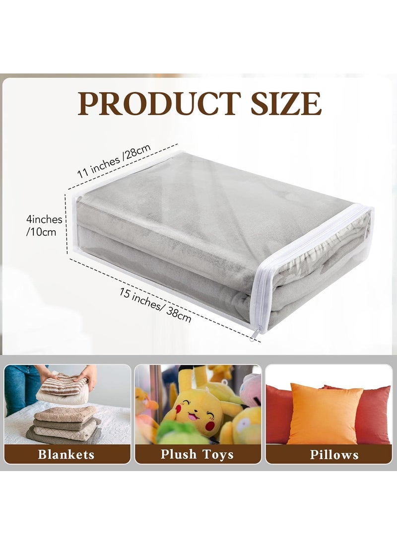 Riakrum Riakrum 50 Pack Clear Vinyl Zippered Storage Bags 145 x 11 x 4 Inch Large Plastic Storage Bags for Home Blankets Bed Sheet Pillow Clothes Sweater  - Image 3