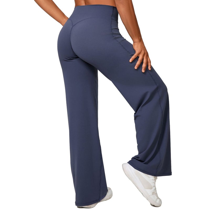 Qiusha Women's Straight Leg Yoga Pants – Loose Wide Leg Running Fitness