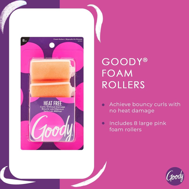 Goody X-Large Foam Rollers - 8 Count for Heat-Free Curls - Image 3