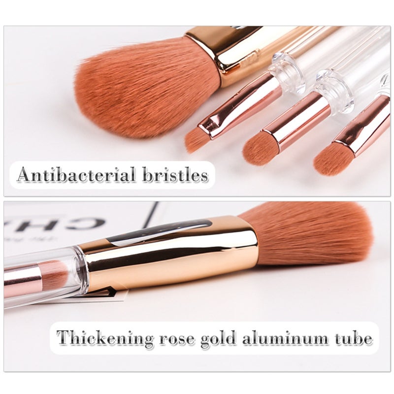 4 In 1 Makeup Brush: Soft Synthetic Hair - Detachable & Space-Saving Design Blending Brush for Travel, Parties and Daily Makeup Application - Image 4