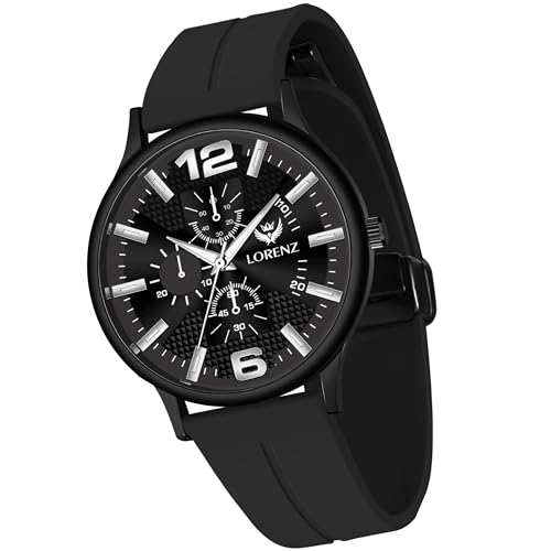 LORENZ Slim Case Analog Watch with Black Magnetic Lock Strap | Watch for Men & Women| MK-4080R - Image 1