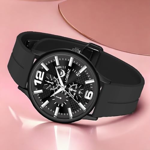LORENZ Slim Case Analog Watch with Black Magnetic Lock Strap | Watch for Men & Women| MK-4080R - Image 2