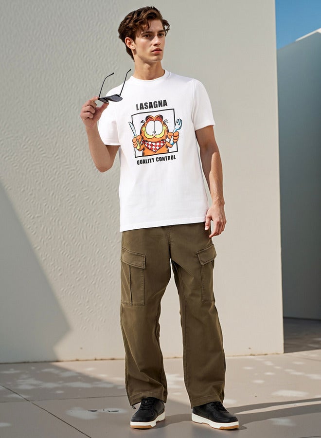 سبلاش فيڤ تيشيرت بطبعة غارفيلد بياقة دائرية وأكمام قصيرة - Image 2