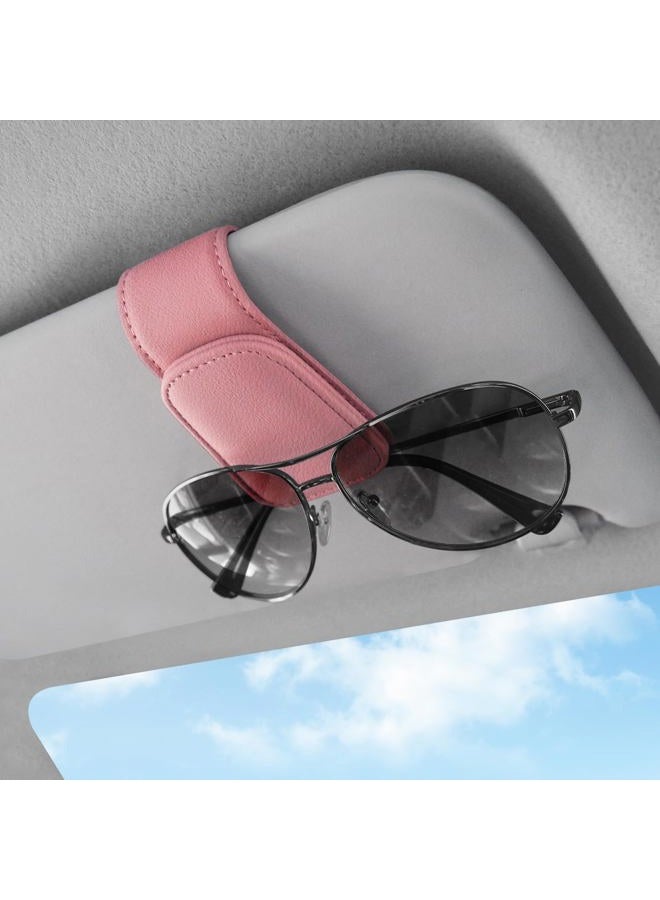 TCJJ Sunglasses Holders for Car Visor,Car Magnetic Glasses Holder Leather Sunglasses Clip and Ticket Card Clip Suitable for Car Interior Visor and Different Size Eyeglasses. - Image 1