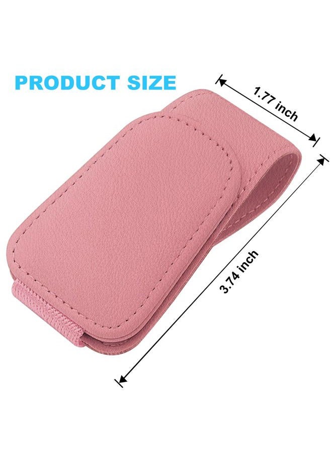 TCJJ Sunglasses Holders for Car Visor,Car Magnetic Glasses Holder Leather Sunglasses Clip and Ticket Card Clip Suitable for Car Interior Visor and Different Size Eyeglasses. - Image 2