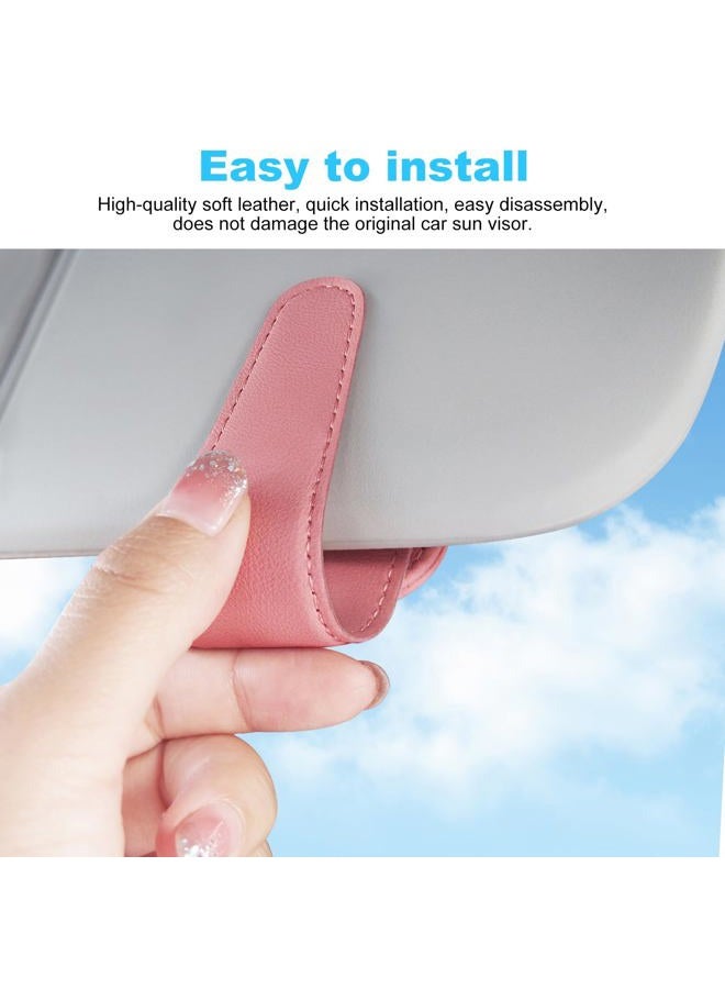TCJJ Sunglasses Holders for Car Visor,Car Magnetic Glasses Holder Leather Sunglasses Clip and Ticket Card Clip Suitable for Car Interior Visor and Different Size Eyeglasses. - Image 3